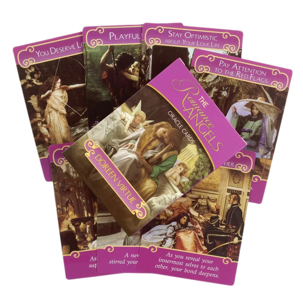 The Romance Angels Oracle Cards Divination Deck English Vision Edition Tarot Board Playing Game for Party