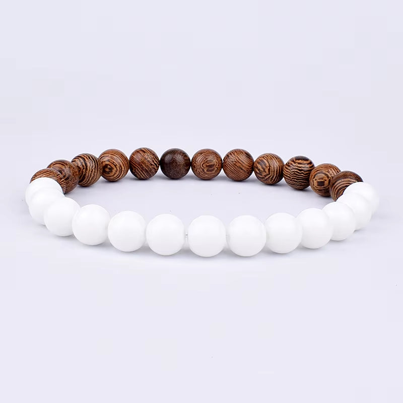 Volcanic Stone Bracelet for Men Lava Wooden 8Mm Beads Bracelet Tibetan Buddha Wrist Chain Women Men Jewelry Gift New Bracelets