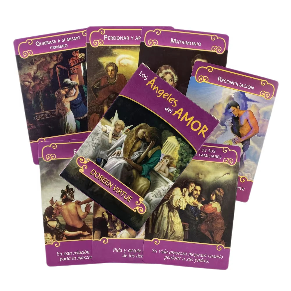 The Romance Angels Oracle Cards Divination Deck English Vision Edition Tarot Board Playing Game for Party