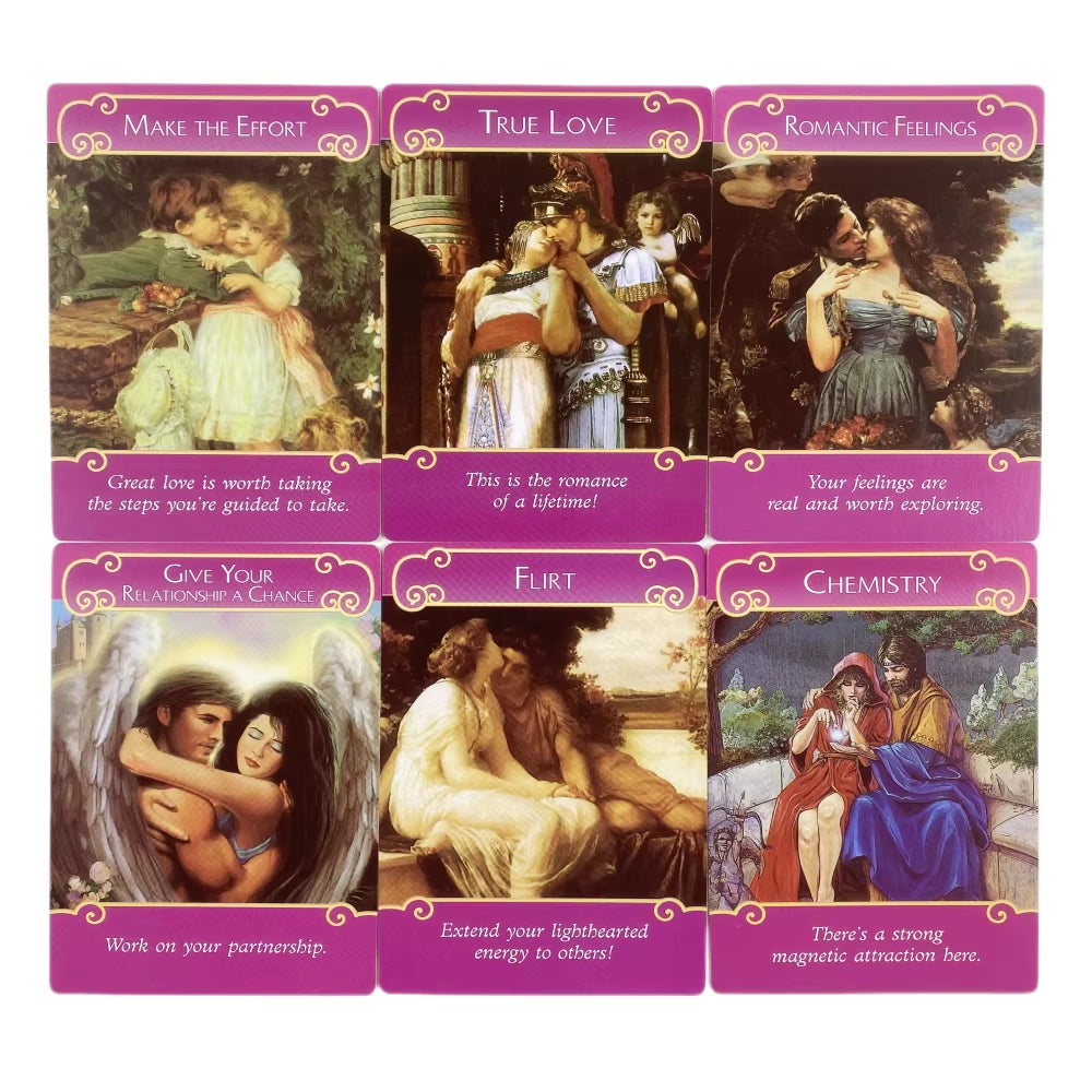 The Romance Angels Oracle Cards Divination Deck English Vision Edition Tarot Board Playing Game for Party
