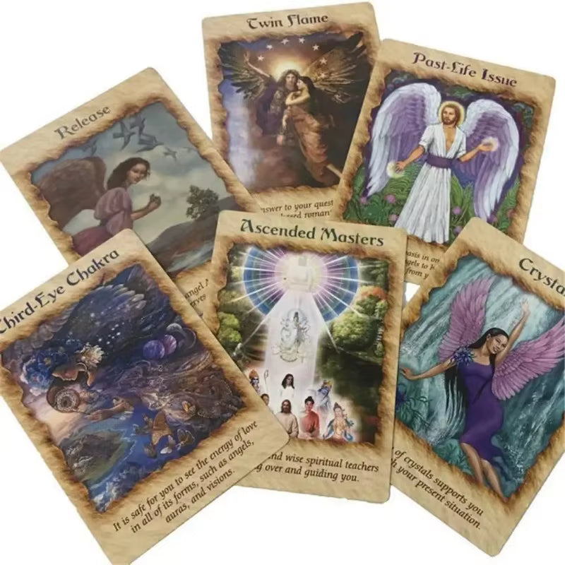 44Pcs Angel Therapy Oracle Cards Tarot Cards Deck Board Game English Version Tarot for Women Family Party Funny Table Games