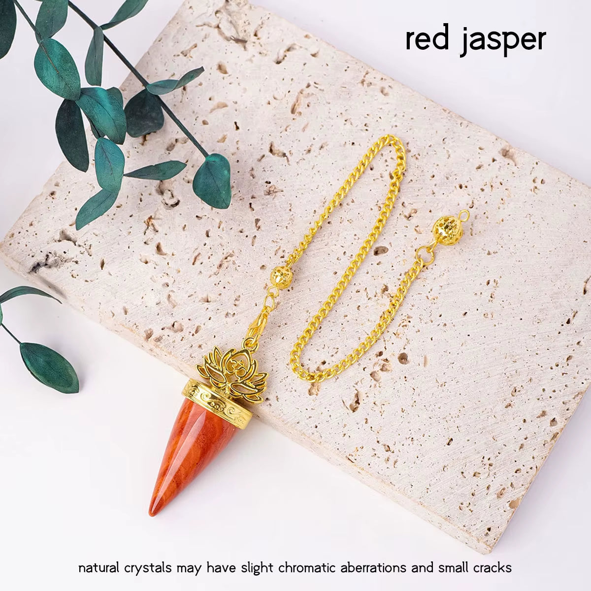 1Pc Natural Crystal Spiritual Pendulum Pendant Golden Cone Bullet Crystal Pendulum Prophecy Divination Healing Meditation Gift