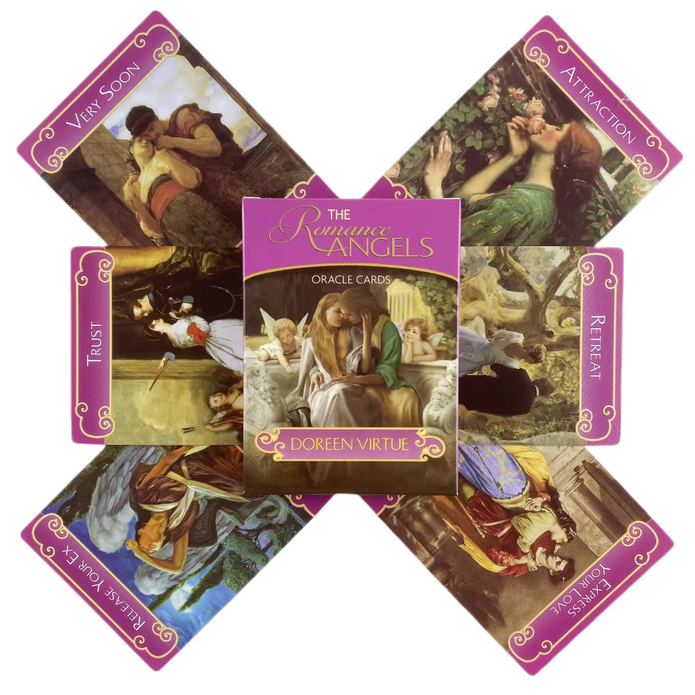 The Romance Angels Oracle Cards Divination Deck English Vision Edition Tarot Board Playing Game for Party