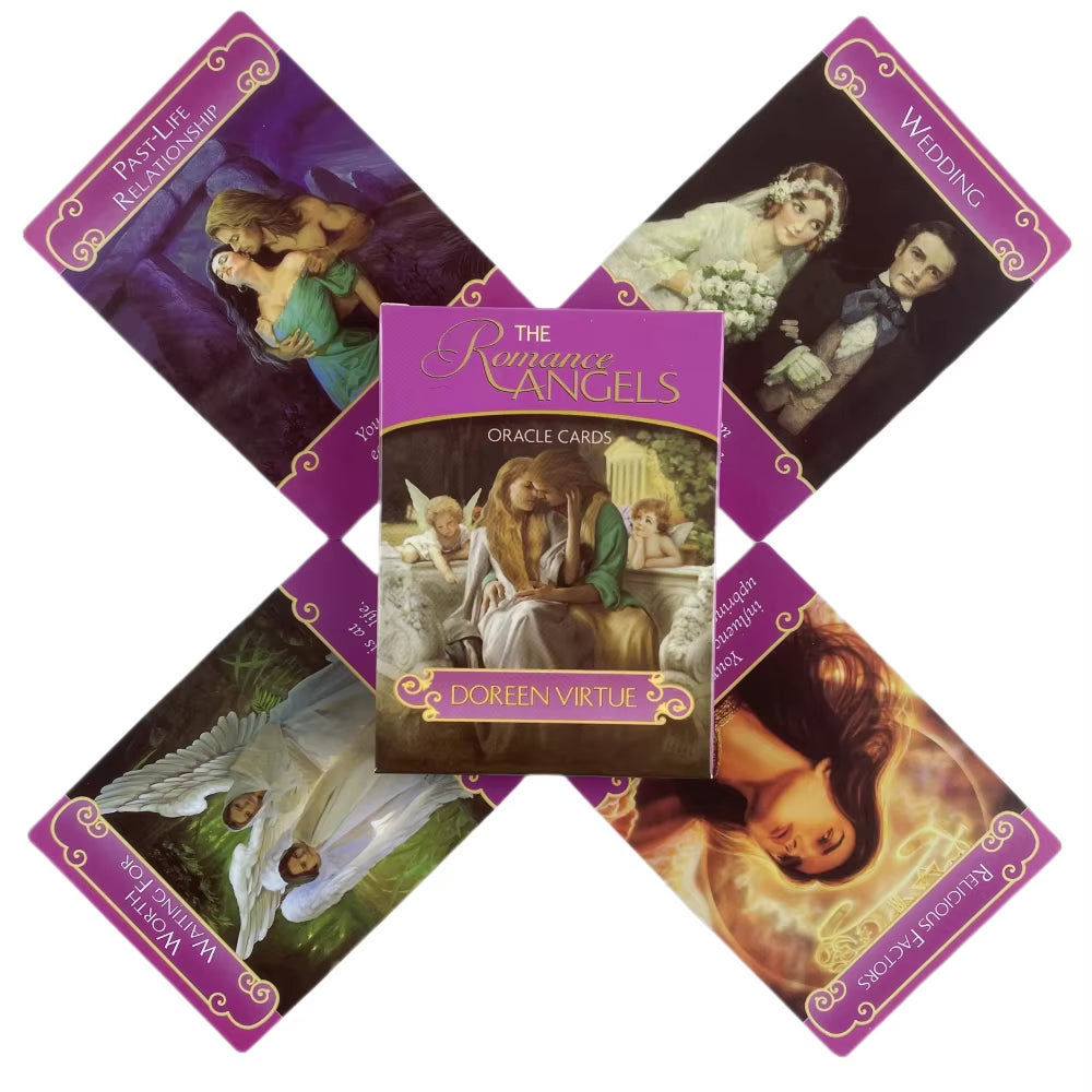 The Romance Angels Oracle Cards Divination Deck English Vision Edition Tarot Board Playing Game for Party