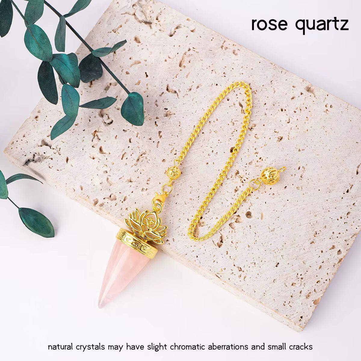 1Pc Natural Crystal Spiritual Pendulum Pendant Golden Cone Bullet Crystal Pendulum Prophecy Divination Healing Meditation Gift