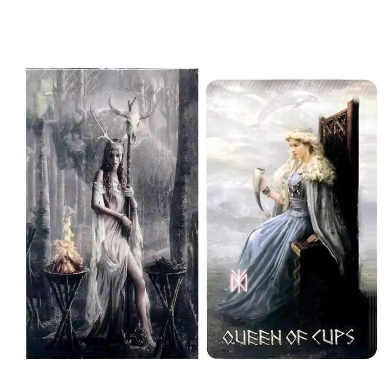 Runic Tarot Cards Fate Divination Tarot Deck Family Party Playing Board Game for Beginner Fortune Telling Game English Version