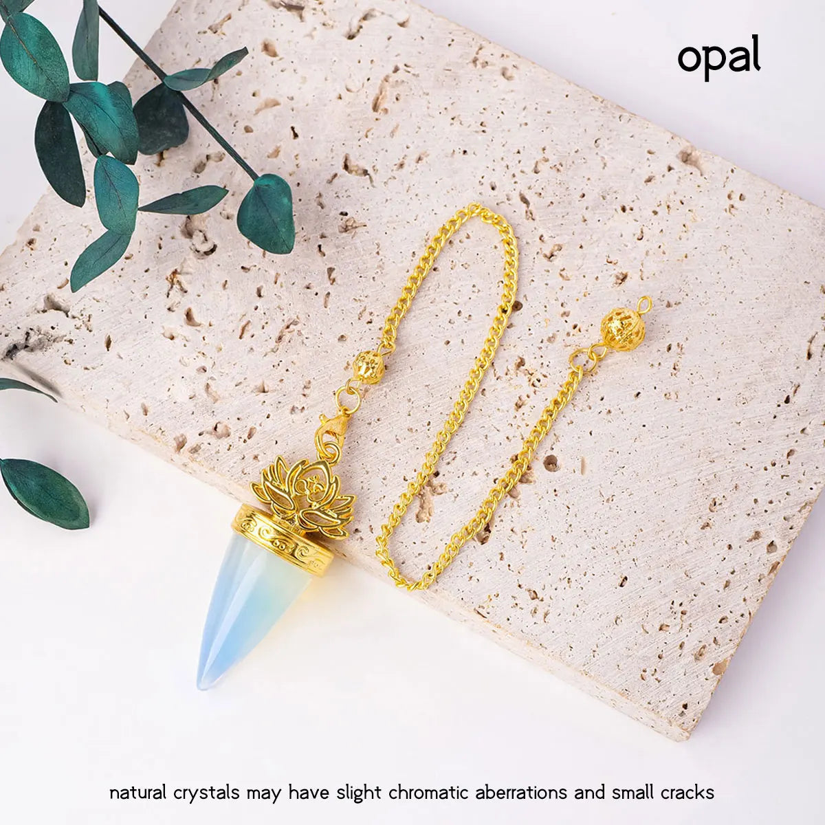 1Pc Natural Crystal Spiritual Pendulum Pendant Golden Cone Bullet Crystal Pendulum Prophecy Divination Healing Meditation Gift