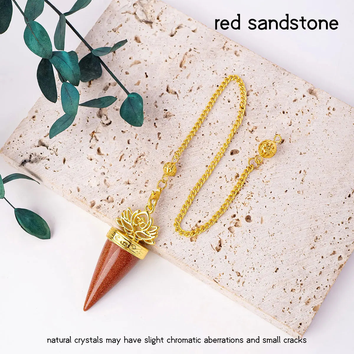 1Pc Natural Crystal Spiritual Pendulum Pendant Golden Cone Bullet Crystal Pendulum Prophecy Divination Healing Meditation Gift