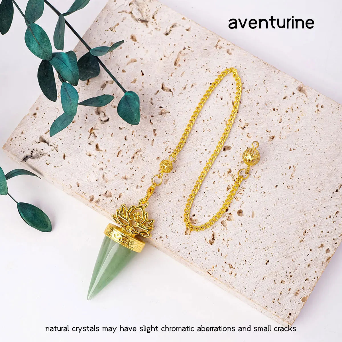 1Pc Natural Crystal Spiritual Pendulum Pendant Golden Cone Bullet Crystal Pendulum Prophecy Divination Healing Meditation Gift