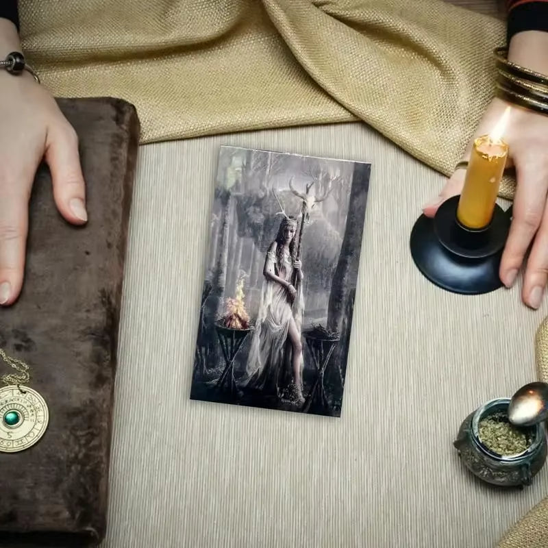 Runic Tarot Cards Fate Divination Tarot Deck Family Party Playing Board Game for Beginner Fortune Telling Game English Version