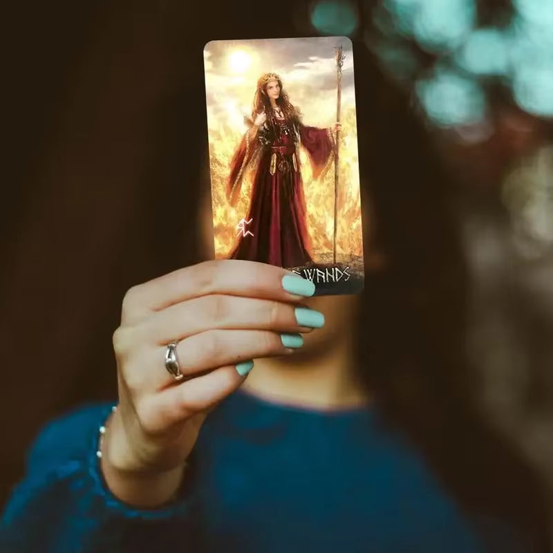 Runic Tarot Cards Fate Divination Tarot Deck Family Party Playing Board Game for Beginner Fortune Telling Game English Version