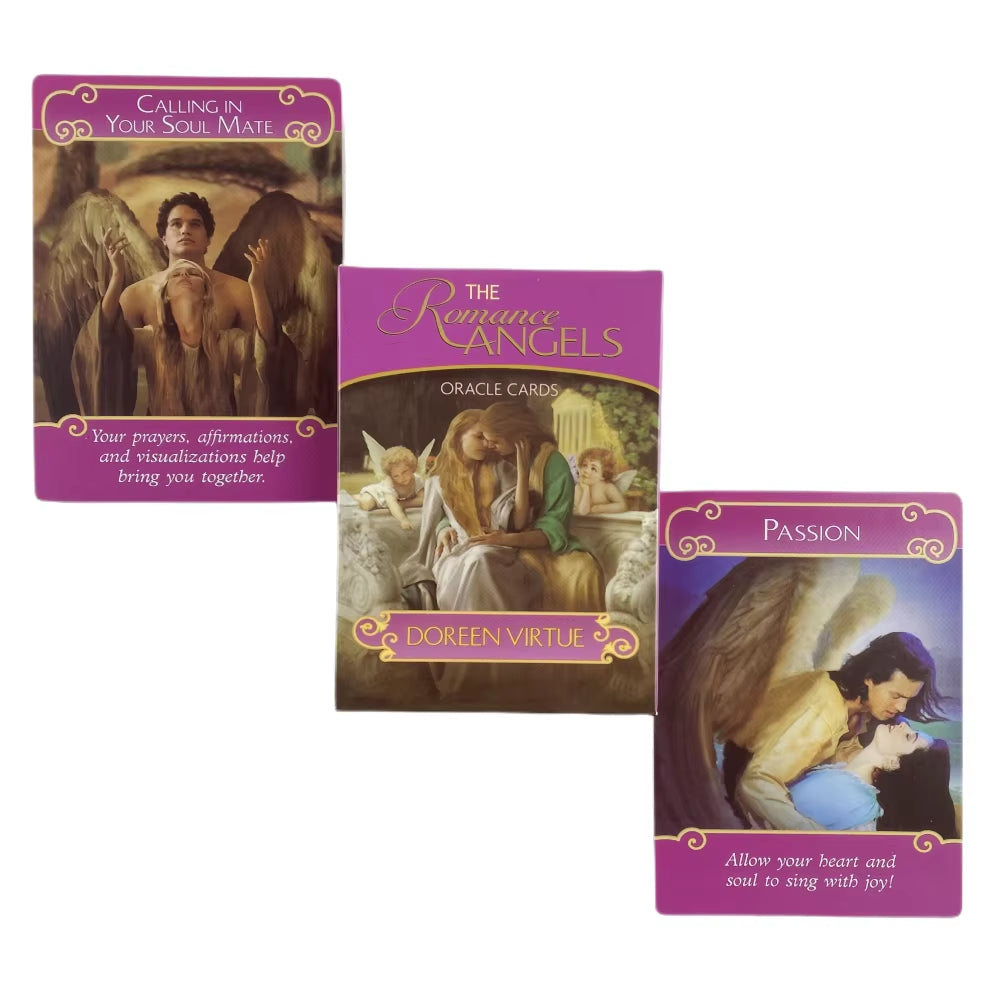 The Romance Angels Oracle Cards Divination Deck English Vision Edition Tarot Board Playing Game for Party