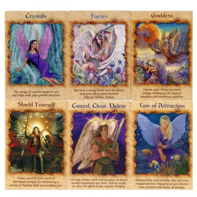 44Pcs Angel Therapy Oracle Cards Tarot Cards Deck Board Game English Version Tarot for Women Family Party Funny Table Games