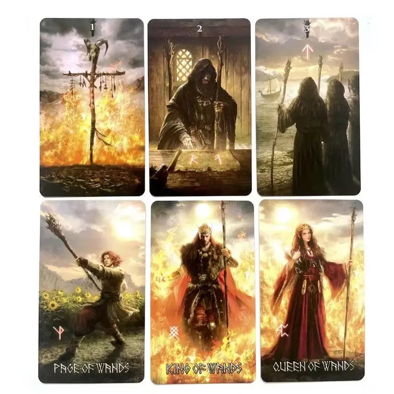 Runic Tarot Cards Fate Divination Tarot Deck Family Party Playing Board Game for Beginner Fortune Telling Game English Version