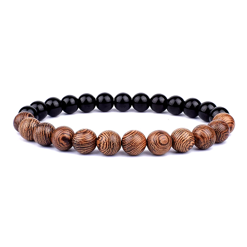 Volcanic Stone Bracelet for Men Lava Wooden 8Mm Beads Bracelet Tibetan Buddha Wrist Chain Women Men Jewelry Gift New Bracelets